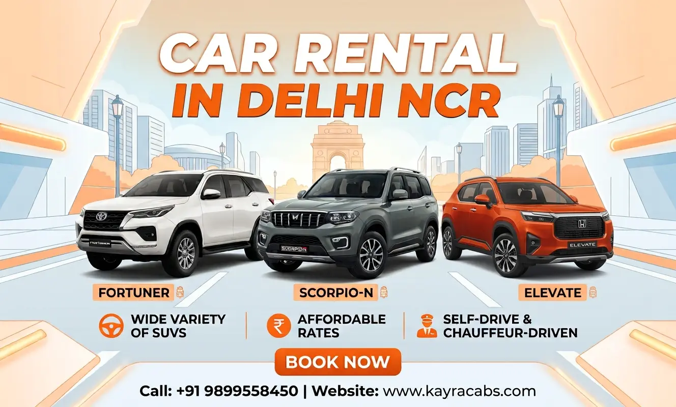 Car Rental in Delhi NCR for Local, Outstation & Airport Travel